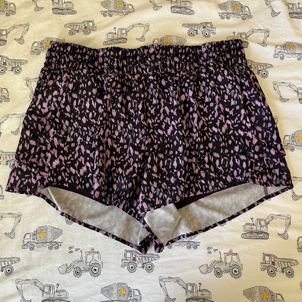 Avia Black Athletic Shorts with Subtle Lavender Tint